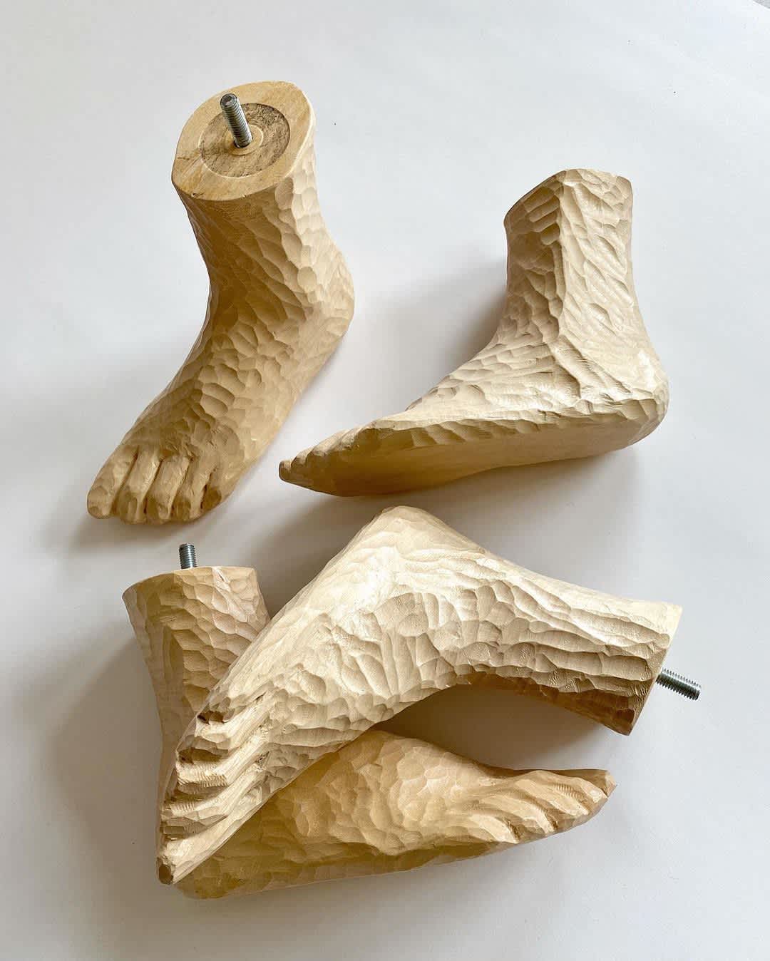 wooden feet