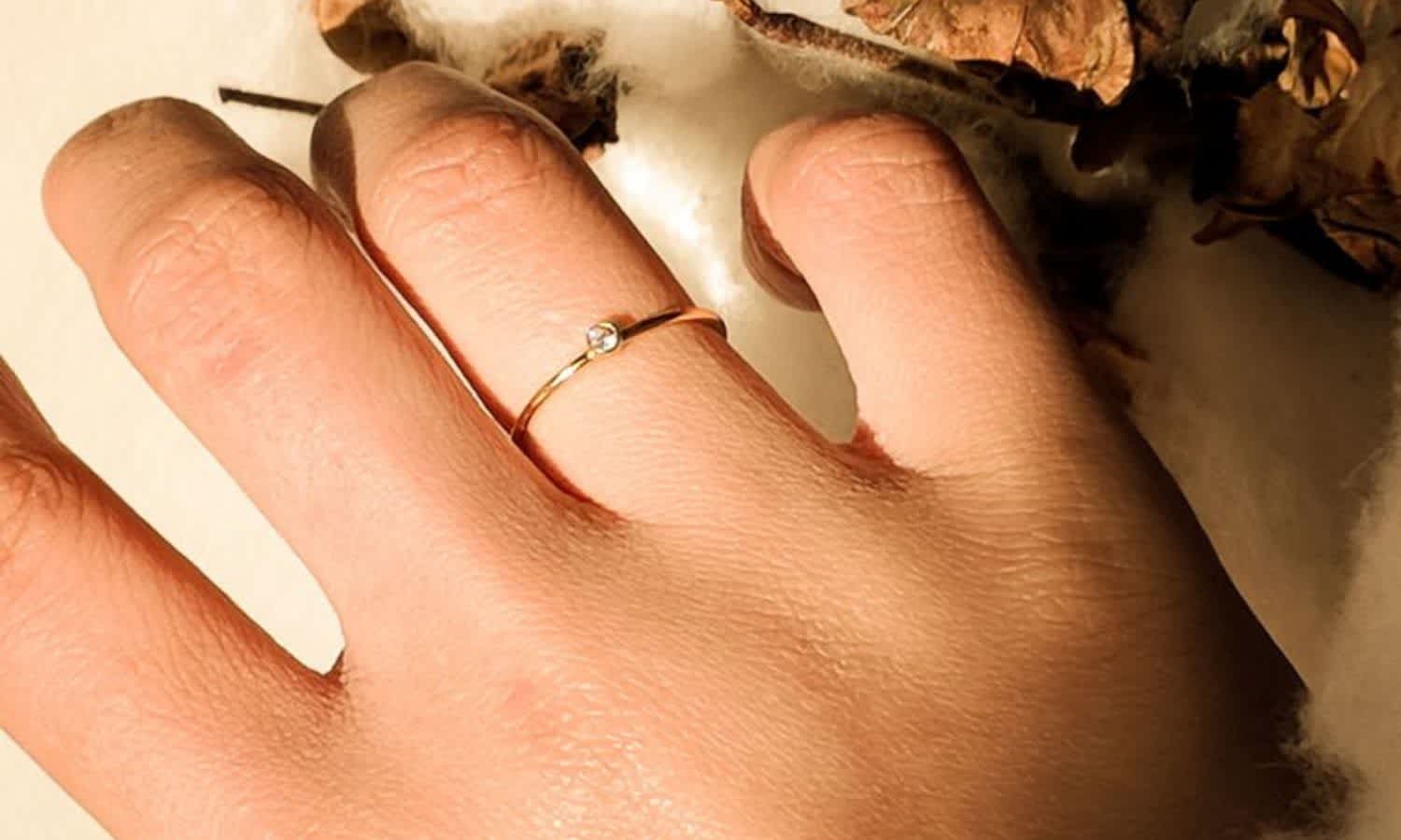 S-Kin Studio White Petite Gemstone Ring