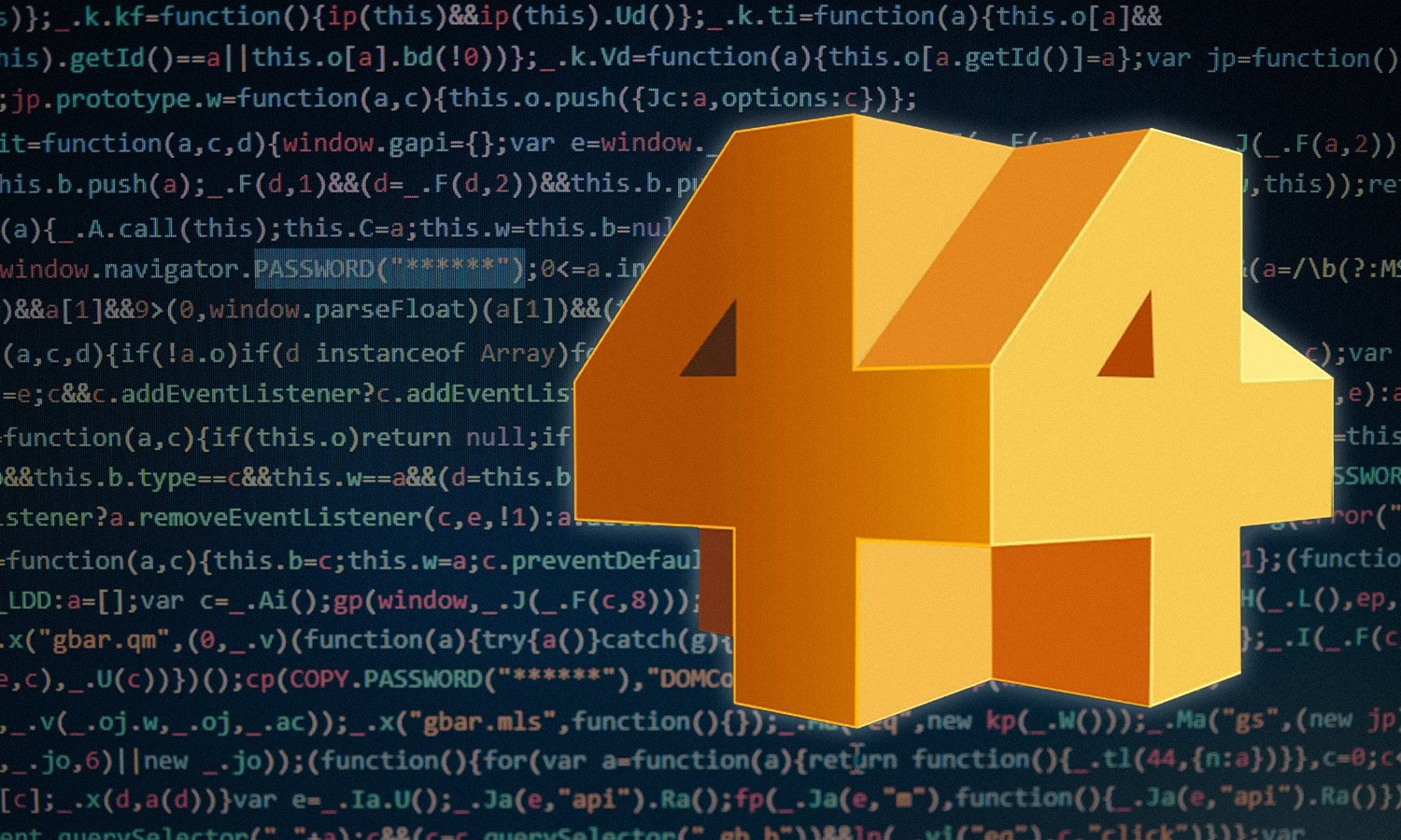 Image showing the Four Corners logo over coding computer text for the Four Corners show Hacker Inc.