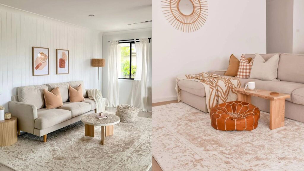 Miss Amara Cabanela Cream and Beige Distressed Washable Rug - best Rugs