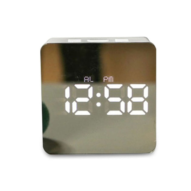 Square reflective alarm clock