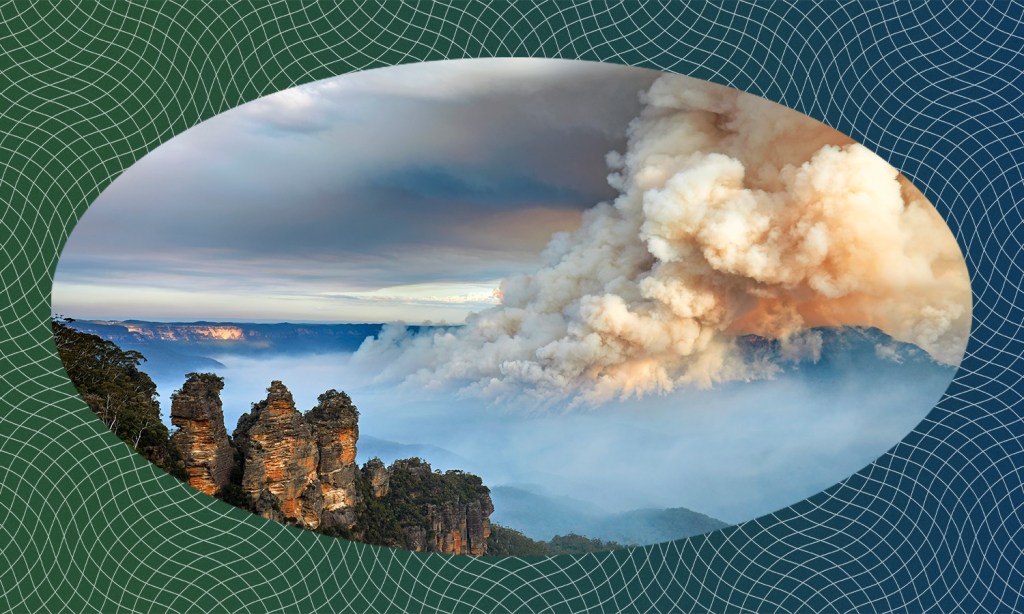 An image showing bushfires in the blue mountains as an illustration of climate change and how it is being mitigated in 2023 budget