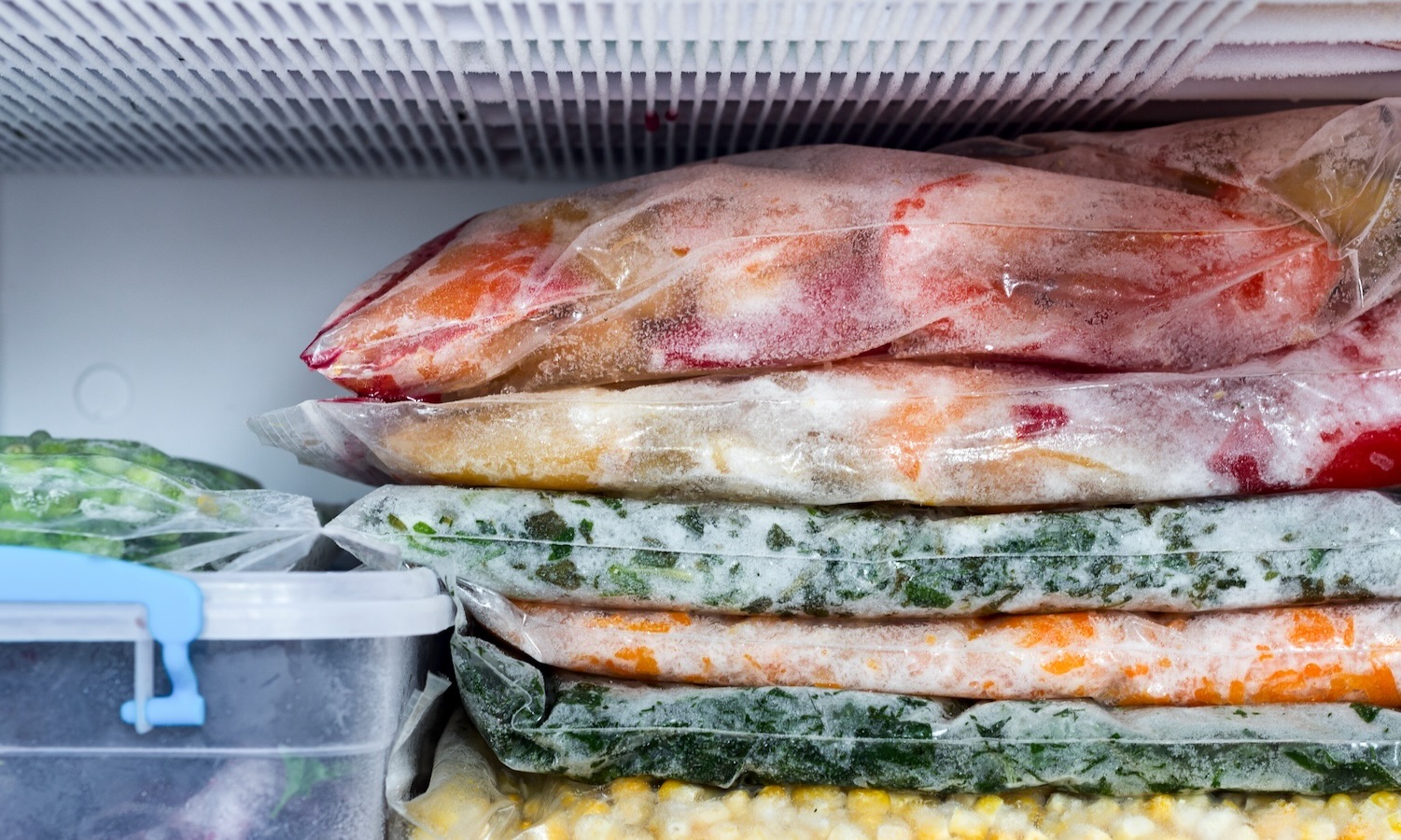 frozen fruits vegetables freezer