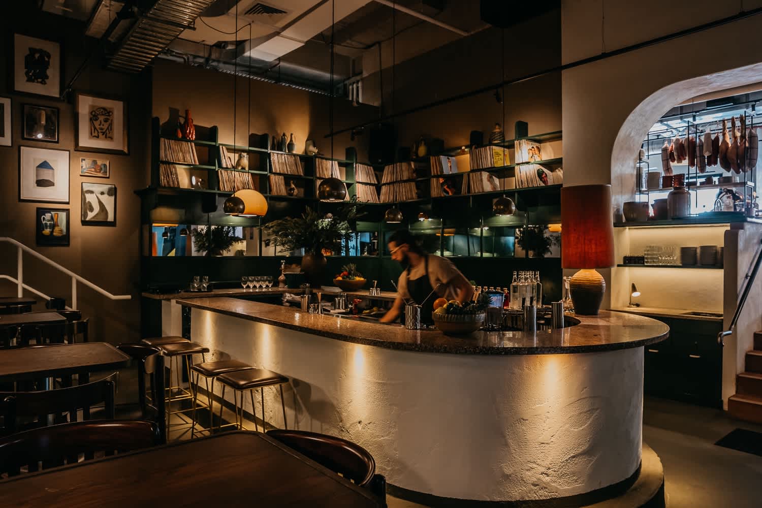 Bar counter and bottles